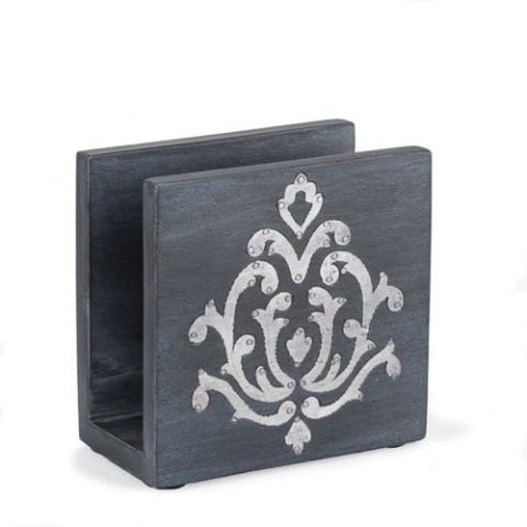 BW wood/inlay Napkin Holder
