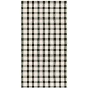 Black Painted Check Guest Napkin Pack Of 16