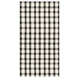 Black Painted Check Guest Napkin Pack Of 16