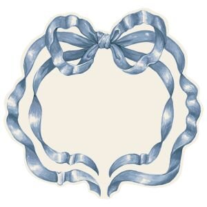 Die-cut Heirloom Blue Bow Placemat - 12 sheets