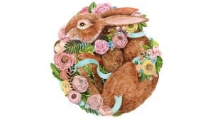 Kalıp Kesim Bunny Bouquet Kağıt Amerikan Servis 12li Paket