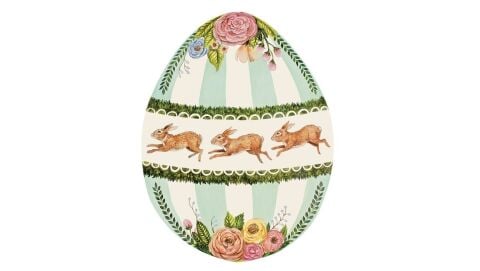 Die-cut Boxwood Bunny Egg Placemat - set of 12