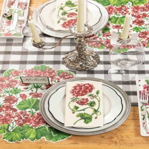 Die Cut Geranium Placemat - 12 sheets