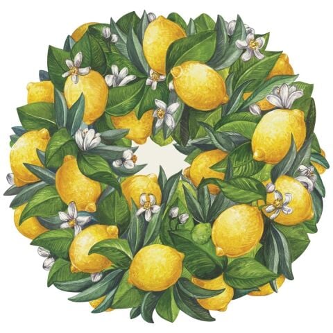 Die Cut Lemon Wreath Placemat - 12 sheets