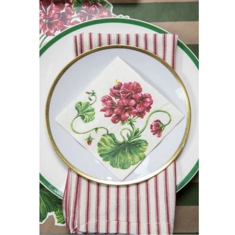Geranium Cocktail Napkin - pack of 20