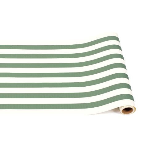 Dark Green Classic Stripe Runner - 20'' x 25'