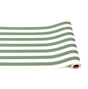 Koyu Yeşil Classic Stripe Kağıt Masa Runner