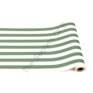 Koyu Yeşil Classic Stripe Kağıt Masa Runner
