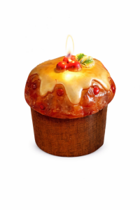 WAX CANDLES PANETTONE MINI GLASS RED MUM