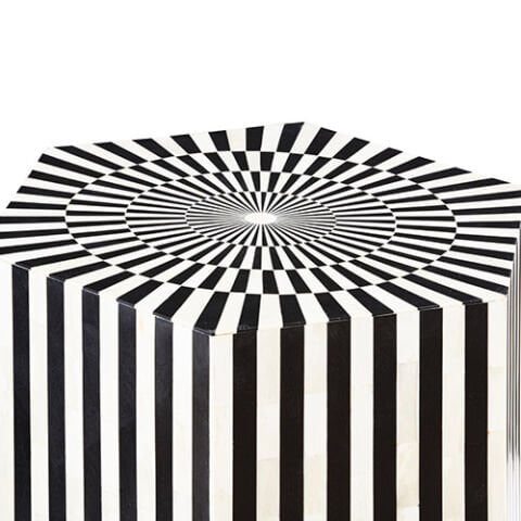 Black and white hexagon coffee table