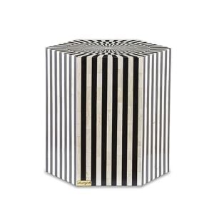 Black and white hexagon coffee table