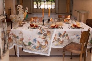 ROOSTERS TABLECLOTH