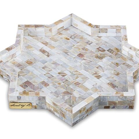 White mother of pearl inlaid star tray