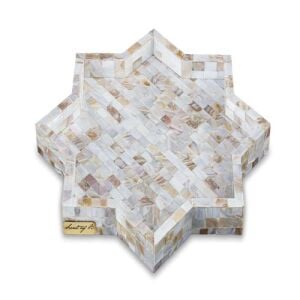 White mother of pearl inlaid star tray