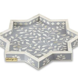 Gray mother of pearl inlaid star tray