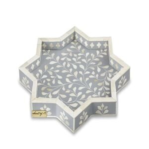 Gray mother of pearl inlaid star tray