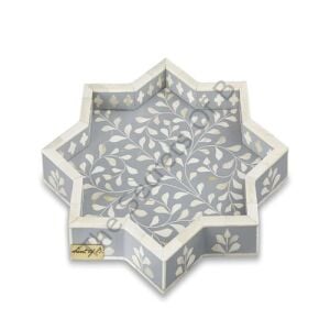Gray mother of pearl inlaid star tray