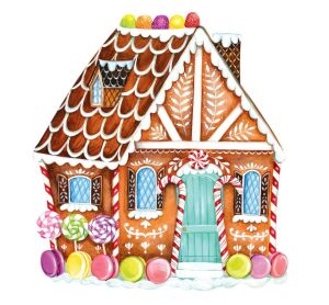 Kalıp Kesim Gingerbread House Kağıt Amerikan Servis 12li Paket
