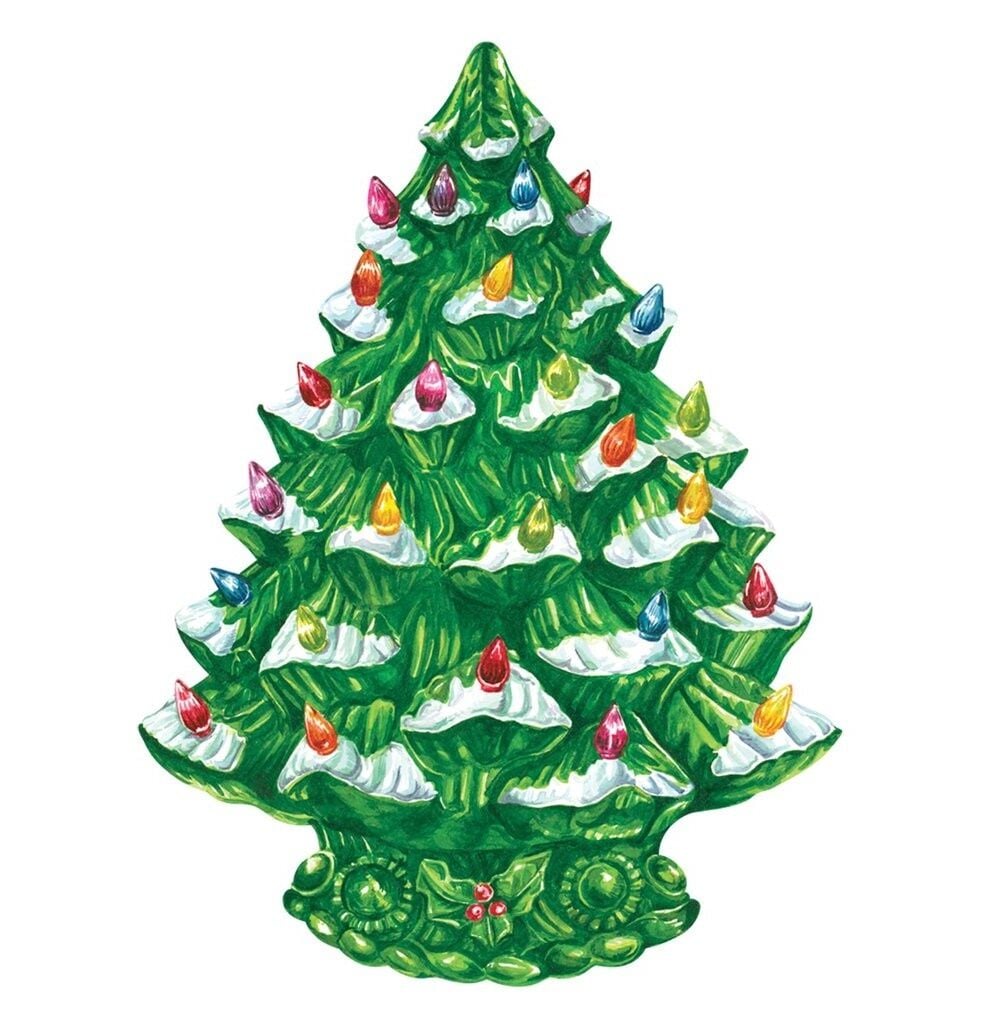 Die Cut Vintage Christmas Tree Placemat - 12 Sheets