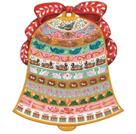 Die Cut Twelve Days of Christmas Bell Placemat - 12 Sheets