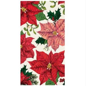 Poinsettia Guest Napkin - Pack Of 16