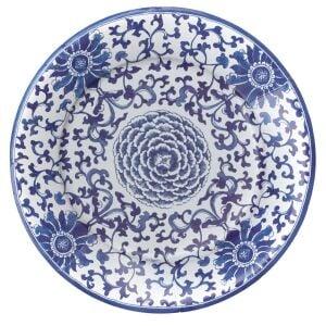 Indigo Garden Mavi ve Beyaz Kağıt Yemek Tabakları