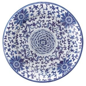 Indigo Garden Mavi ve Beyaz Kağıt Yemek Tabakları
