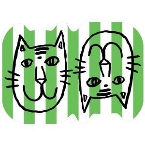 Kedi Çizimleri Çizgili Kalıp Kesimli Kedi Mama Altlığı
