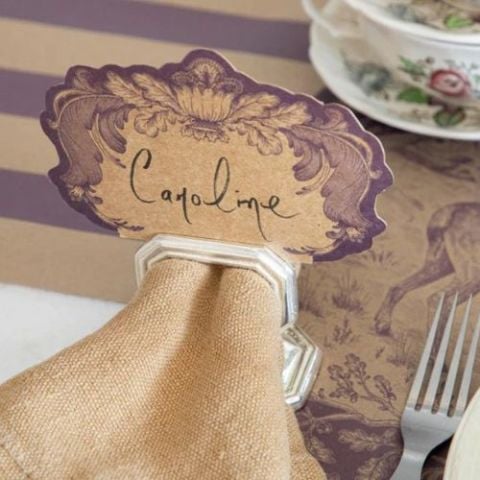 Moss Fable Toile Place Card - Pack of 12