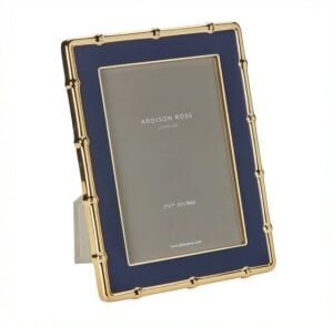 Bambu Desenli Lacivert ve Gold Fotoğraf Çerçevesi 13 × 18 cm