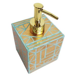 Bamboo Screen Robin's Egg Lacquer Soap Dispenser - 3.5''L x 3.5''W x 6.25''H - 1 each