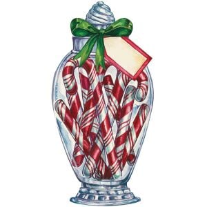 Candy Cane Jar Table Accent - Pack of 12