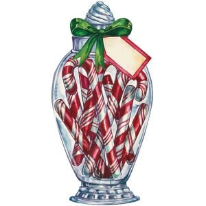 Candy Cane Jar Masa Dekoru 12li Paket
