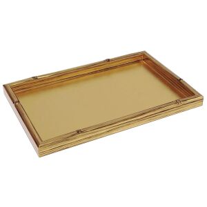 Gold Leaf Bamboo Edge Lacquer Vanity Tray