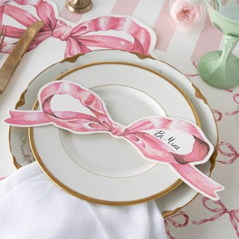 Pink Bow Table Accent - Pack Of 12