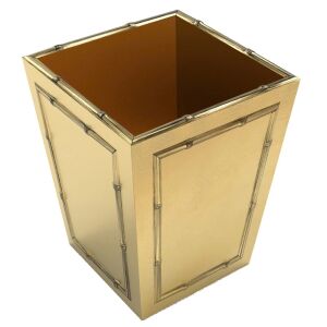 Gold Leaf Lacquer Wastebasket