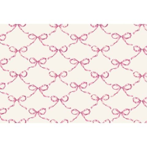 Pink Bow Lattice Placemat - Pad Of 24 Sheets