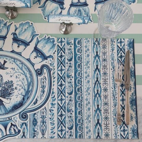 Indigo Chintz Placemat - Pad Of 24 Sheets