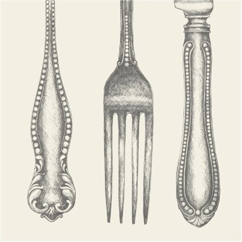 Classic Cutlery Cocktail Napkin - Pack Of 20