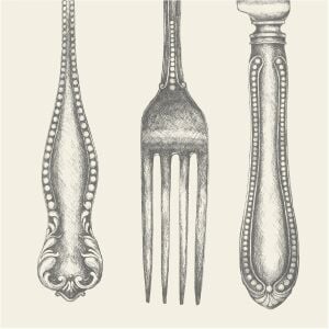 Classic Cutlery Cocktail Napkin - Pack Of 20