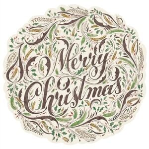 Kalıp Kesim Merry Christmas Kağıt Amerikan Servis 12li Paket