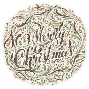 Kalıp Kesim Merry Christmas Kağıt Amerikan Servis 12li Paket