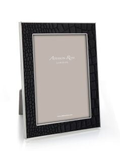 Krokodil Desenli Siyah ve Silver Fotoğraf Çerçevesi 13 × 18 cm
