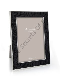 Krokodil Desenli Siyah ve Silver Fotoğraf Çerçevesi 13 × 18 cm
