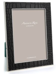 4x6 Faux Croc Black