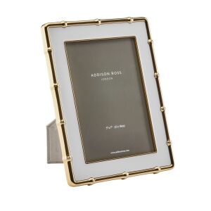 5x7 Gold Bamboo White