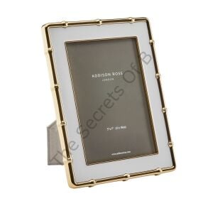 Bambu Desenli Beyaz ve Gold Fotoğraf Çerçevesi 13 × 18 cm