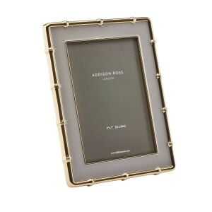 Bambu Desenli Şifon Gri ve Gold Fotoğraf Çerçevesi 13 × 18 cm