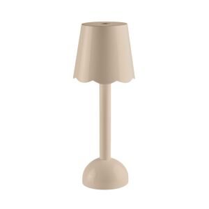 Cappuccino rechargeable lamp features a Scalloped-Shaped
