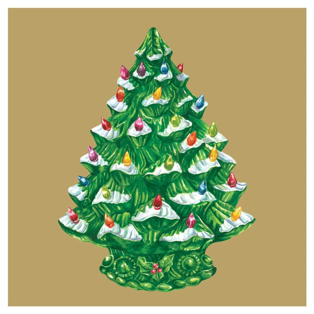 Vintage Christmas Tree Cocktail Napkin Pack Of 20
